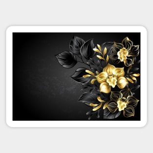 Black Background with Black Orchid Sticker